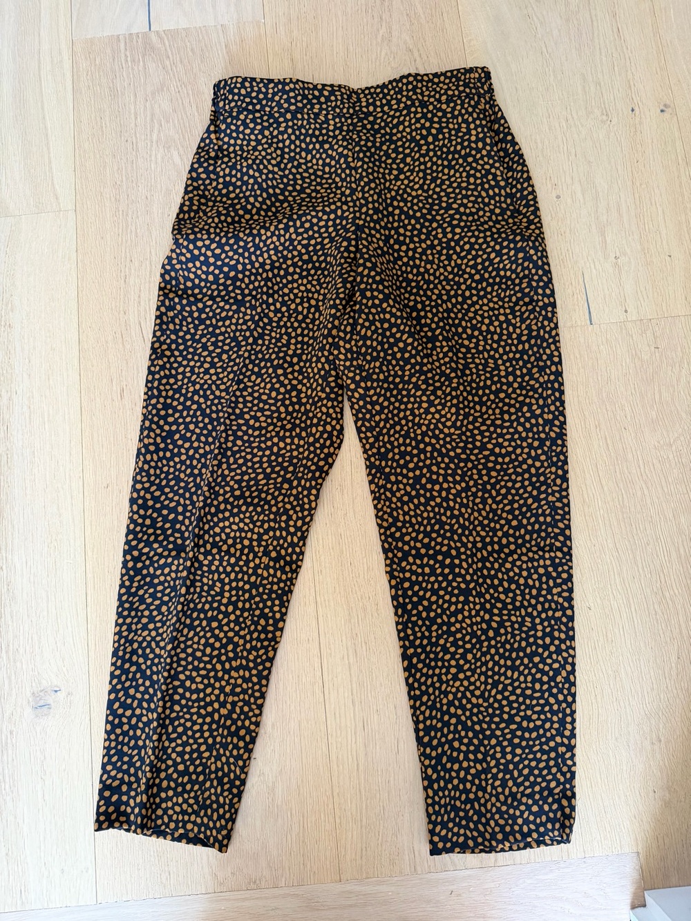J. Crew Black Pants with Tan Spot Print